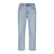 Tapered Fit Blauwe Wortel Jeans Ami Paris , Blue , Heren