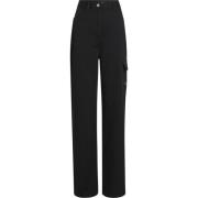 Zwarte Wijde Pijp Broek Calvin Klein , Black , Dames