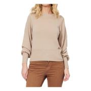 Beige Sweater Ronde Hals Lange Mouw Armani Exchange , Beige , Dames