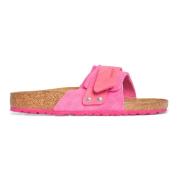 Fuchsia Suede Nubuck Sandalen Birkenstock , Pink , Dames