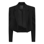 Zwart Buitenkleding Stretch-Design Revers Pinko , Black , Dames