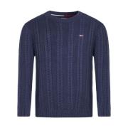 Blauwe Crew Neck Sweater Tommy Jeans , Blue , Heren