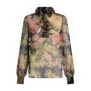 Bloemenprint Zijden Blouse Etro , Multicolor , Dames