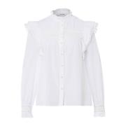 Delicate katoenen voile blouse met kant IVY OAK , White , Dames