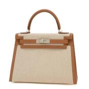 Pre-owned Fabric handbags Hermès Vintage , Beige , Dames