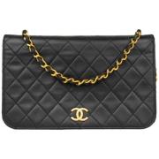 Pre-owned Leather handbags Chanel Vintage , Black , Dames