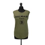 Pre-owned Cotton tops Balmain Pre-owned , Green , Dames