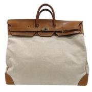 Pre-owned Fabric handbags Hermès Vintage , White , Dames