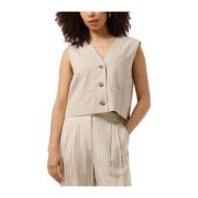 Beige Mouwloos Vest Modström , Beige , Dames