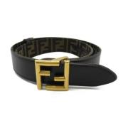 Pre-owned Leather belts Fendi Vintage , Black , Dames