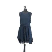 Pre-owned Silk dresses Louis Vuitton Vintage , Blue , Dames