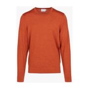 Heren Lana Gebreide Ronde Hals Sweatshirt Calvin Klein , Orange , Here...