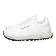 Witte Sneakers met Katoenen Veters Emporio Armani , White , Heren