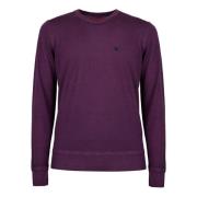 Paarse Wol Crew-Neck Sweater Gallo , Purple , Heren