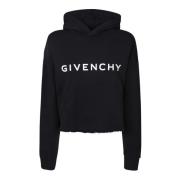 Zwarte Sweatshirt Logo Voorkant Regular Fit Givenchy , Black , Dames