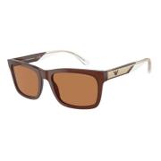 Bruin Frame Bruine Lenzen Zonnebril Emporio Armani , Brown , Unisex