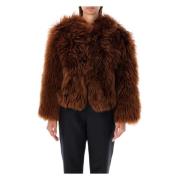 Korte Shearling Jas Wit Tom Ford , Brown , Dames