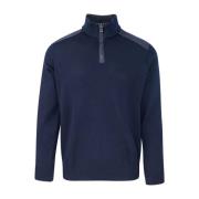 Blauwe Sweater met Halve Rits Sluiting Paul & Shark , Blue , Heren