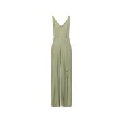 Naia Acetaat Wijde Pijp Jumpsuit IVY OAK , Green , Dames