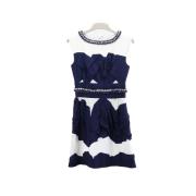 Pre-owned Silk dresses Chanel Vintage , Blue , Dames