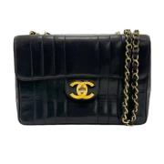 Pre-owned Leather shoulder-bags Chanel Vintage , Black , Dames