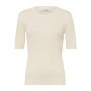 Comfortabel Katoenen T-shirt in Amandelmelk IVY OAK , White , Dames