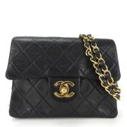 Pre-owned Leather shoulder-bags Chanel Vintage , Black , Dames