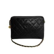 Pre-owned Leather shoulder-bags Chanel Vintage , Black , Dames