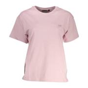 Roze Katoenen Tops & T-Shirt met Print Napapijri , Pink , Dames