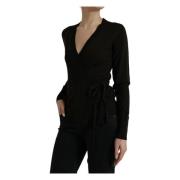 Elegante Zwarte Wollen Vest Dolce & Gabbana , Black , Dames