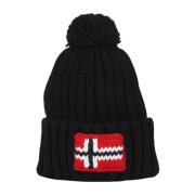 Zwarte Wol Pom-Pom Hoed Semiury Napapijri , Black , Unisex