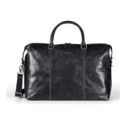 Zwarte Leren Weekendtas Howard London , Black , Heren