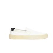 Canvas Slip-On Sneakers in Wit Saint Laurent , White , Dames