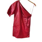 Pre-owned Leather dresses Louis Vuitton Vintage , Red , Dames