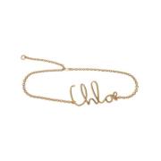 Ketting Riem met Front Logo Chloé , Yellow , Dames