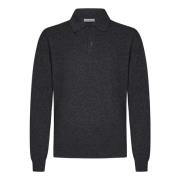 Grijze Cashmere Gebreide Poloshirt Malo , Gray , Heren