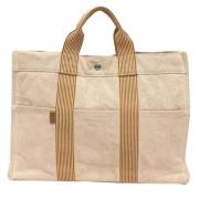 Pre-owned Fabric totes Hermès Vintage , Beige , Dames