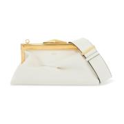 Diamanten Frame Leren Clutch Jimmy Choo , White , Dames