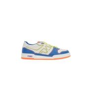 Blauw en wit laag-top sneakers Fendi , Multicolor , Heren