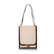 Pre-owned Canvas shoulder-bags Hermès Vintage , Beige , Dames