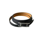 Pre-owned Leather bracelets Hermès Vintage , Black , Dames