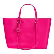 Grote shopper tas van tumbled leer Pinko , Pink , Dames