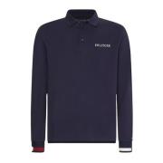 Heren Vlag Logo Lange Mouw Shirt Tommy Hilfiger , Blue , Heren