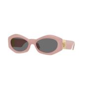 Roze Frame Grijze Lens Zonnebril Versace , Pink , Dames