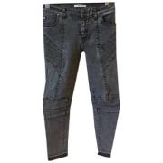 Pre-owned Cotton jeans Balmain Pre-owned , Gray , Dames