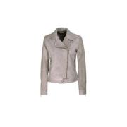 Vintage Biker Jacket Moorer , Beige , Dames