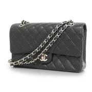 Pre-owned Leather shoulder-bags Chanel Vintage , Black , Dames