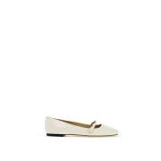 Nappa Leren Ballerina Flats Jimmy Choo , White , Dames