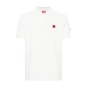 Witte Bloem Polo Shirt Katoen Kenzo , White , Heren