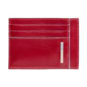 Rode leren creditcardhouder Piquadro , Red , Heren